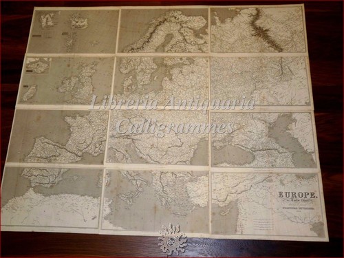 Grande mappa europa - europa, 1828